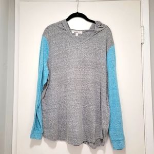 Women's Size 2X Derek Heart gray and turquoise hoodie